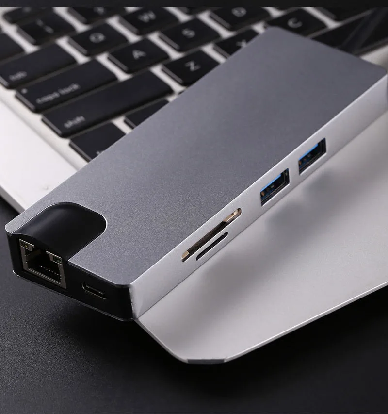 Док-станция с разъемом типа C HDMI VGA USB3.0 power Delivery Hub для ноутбука Macbook Pro hp DELL Surface lenovo samsung s8/s9