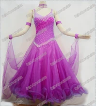 Ballroom Dance Dress,Modern Waltz Tango Ballroom Dance Dress, Smooth Ballroom Dress,PURPLE Tango Dress WomenB-0084