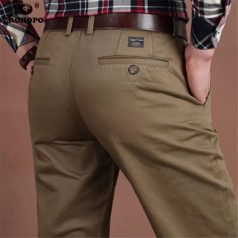 

Man Straight Cotton Pant Spring Autumn Military Straight Thick Cotton Trousers Khaki Male Overall Safari Field Active Pant