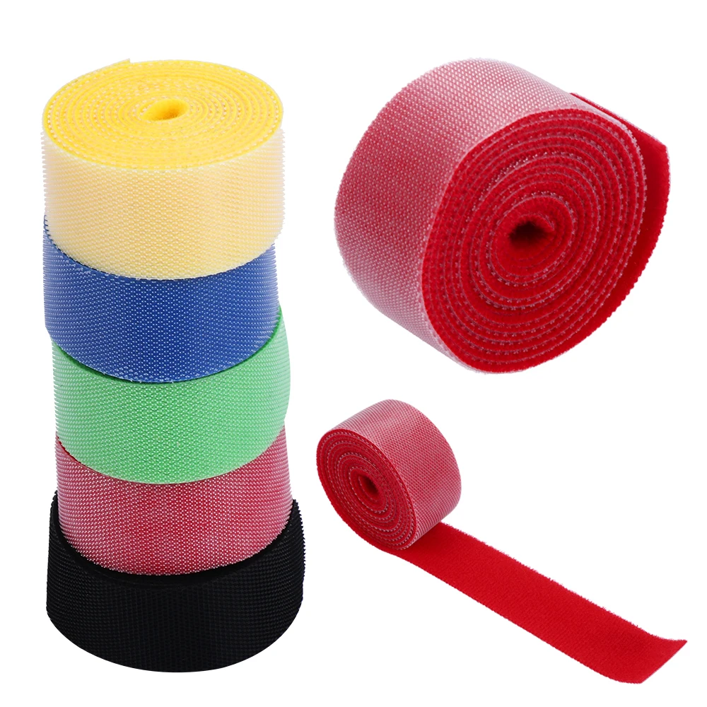 1PC Durable 1M Magic Cable Power Wire Management Fastener Hot Strap Marker Cord Organizer Cable Ties Fastening Tape Roll