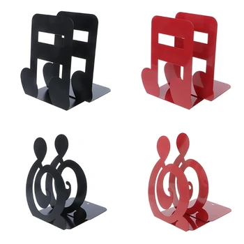 

1 Set 2Pcs x Metal Bookend Musical Note Metal Bookends Iron Support Holder Desk Stands For Books New