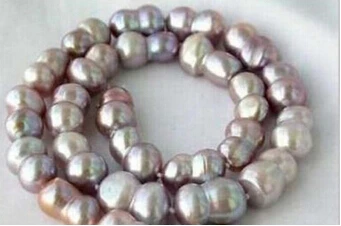 

Free shipping >>@ 14-16MM NATURAL SOUTH SEA BAROQUE LAVENDER PEARL NECKLACE