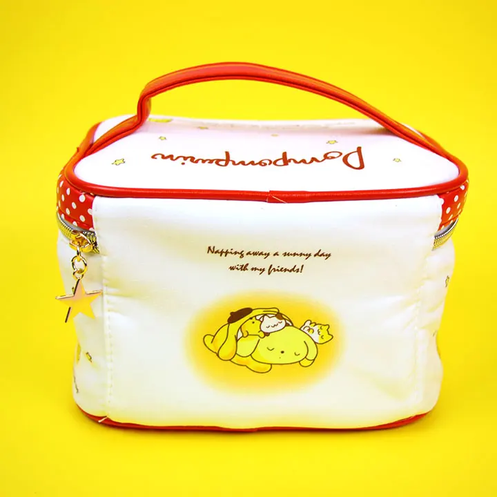 Сумка-косметичка из ПУ с мультяшным помпоном для женщин, Марка Pom-Pom Purin, Портативная сумка для хранения, сумка для путешествий для девочек, коробка для макияжа