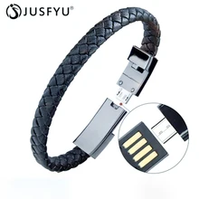 Микро USB кабель 2A быстрой зарядки Открытый кожаный браслет кабель для синхронизации данных и зарядки для iPhone Тип C зарядное устройство для Android телефона usb-шнур
