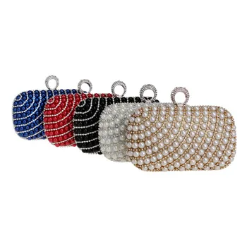 

Women's Beaded Evening Bags Party Day Clutch Handmade Wedding Lock Flap Chain Diamonds Crossbody Bags Assurance Purse Clutches