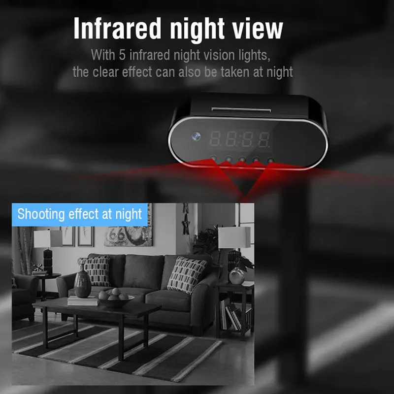1080 P WI-FI мини Камера будильник • Беспроводной няня часы P2P IP/AP безопасности Ночное Видение движения Сенсор удаленный монитор микро-дом