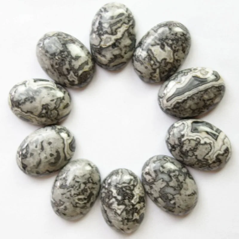 10 шт китайский Сумасшедший кружевной Камень Овальный Кабошон 25x18x6 мм SHX166