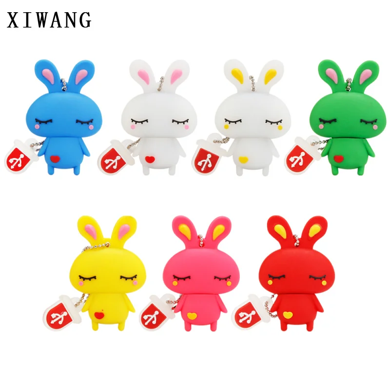 

usb flash drive 32gb 2.0 Lovely cartoon Rabbit pen drive 4gb 8gb 16gb 32gb 64gb usb stick 128gb red bunny Memory Disk Girl Gifts