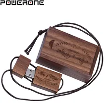 POWERONE Nutural деревянный USB флеш-накопитель ремешок деревянная Флешка 8 ГБ 16 ГБ 32 ГБ флеш-накопитель карта памяти U диск логотип клиента