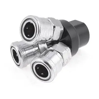 

Air Compressor Tri Splitter Adapter Connector Quick Coupler