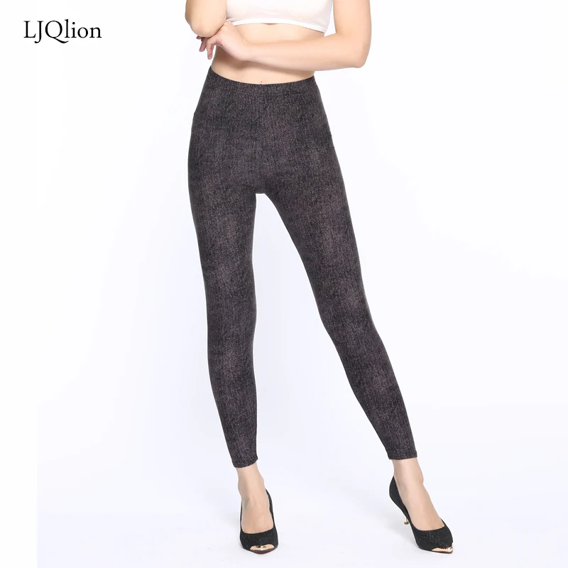 LJQlion 2018 модные камуфляжные леггинсы с принтом Фитнес тонкий леггинсы брюки женские брюки