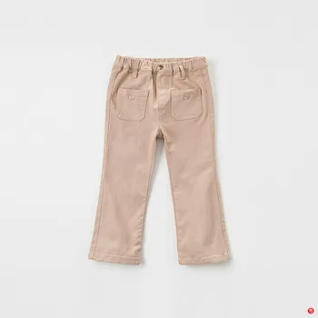 

DBK8330 dave bella autumn 5Y-13Y baby girls fashion pants children high quality full length kids letter pants
