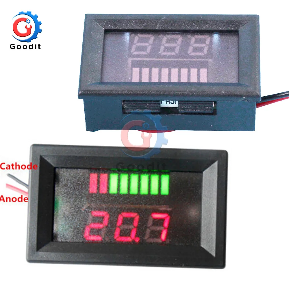 LED Indicator Battery Capacity Tester Voltmeter 36V Lead-acid Lithium Red 