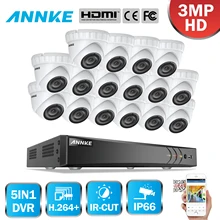 ANNKE 16CH 3MP CCTV система камера HD TVI DVR 16 шт. 2048*1536 TVI Купольные Камеры видеонаблюдения Открытый CCTV камера домашний комплект видеонаблюдения
