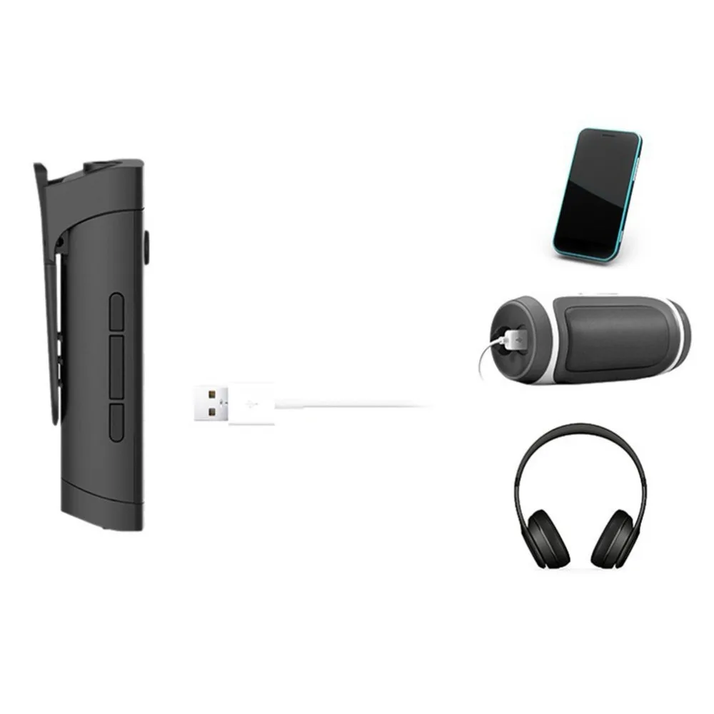 Портативный Bluetooth аудио приемник воротник клип Тип беспроводной адаптер для смартфонов гарнитура стерео аудио адаптер