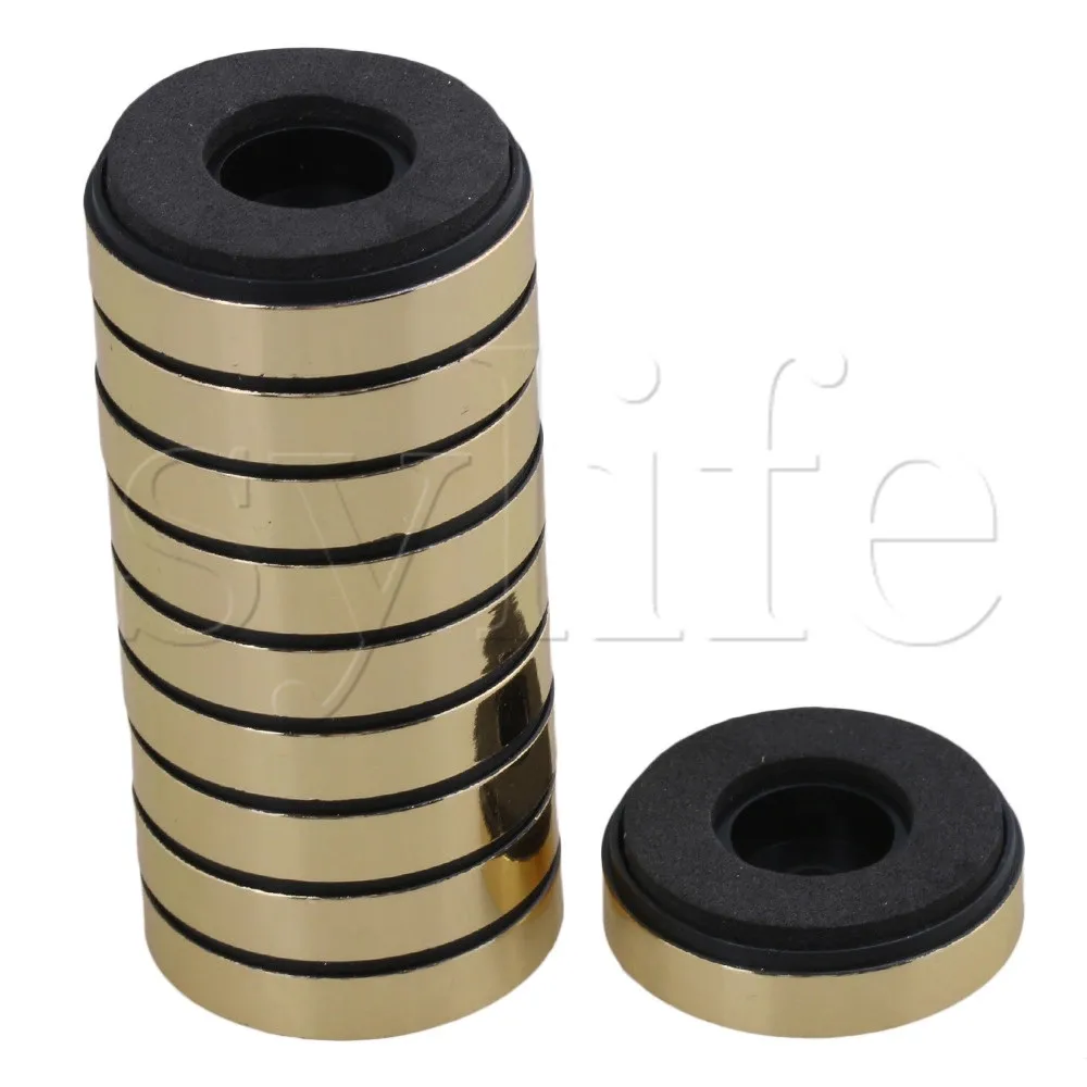 

10pcs Gold Round Isolation CD Player Audio Speaker Anti Vibration Feet Pad Stand