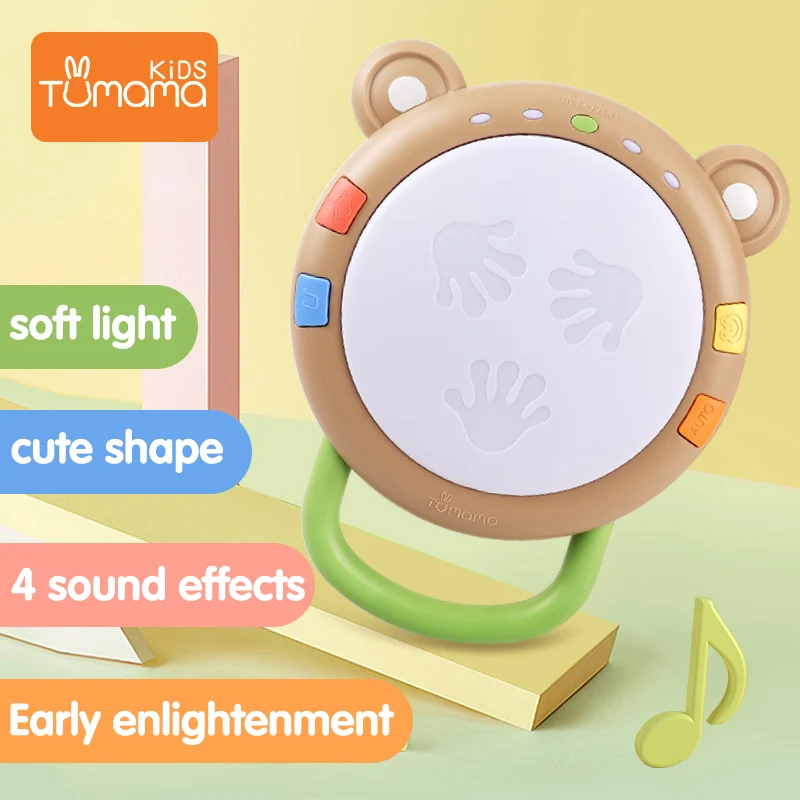 Цена Tumama детский ручной хлопковый барабан, Музыкальные Игрушки для раннего развития, детский Интеллектуальный барабан, Обучающие музыкальные и...