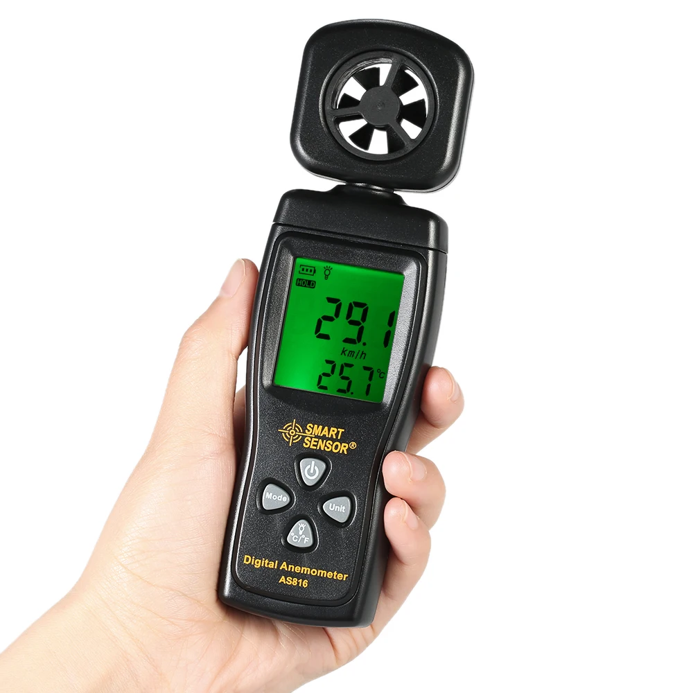 Умный датчик мини цифровой анемометр измеритель скорости ветра температура воздуха Измерение температуры ЖК-дисплей с задней подсветкой