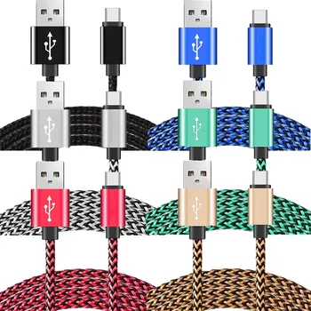 

500pcs/lot 1M 2M 3M braided fabric Cable Accessory Bundles for mobile phone 5 6 6s 7 Plus free shipping