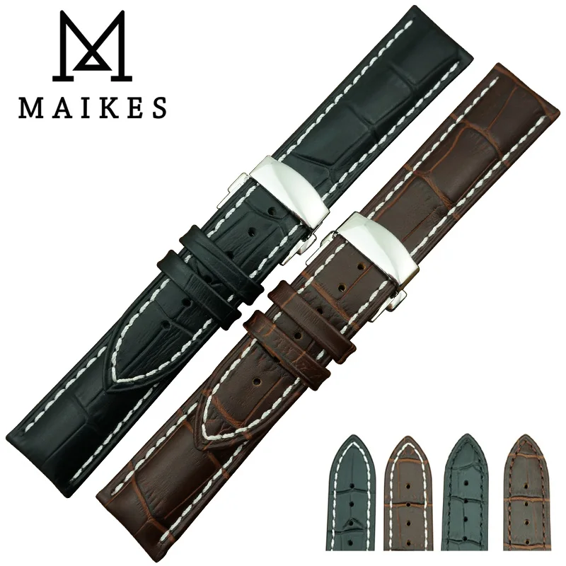 MAIKES мужские часы из натуральной кожи с пряжкой бабочкой Прямая продажа