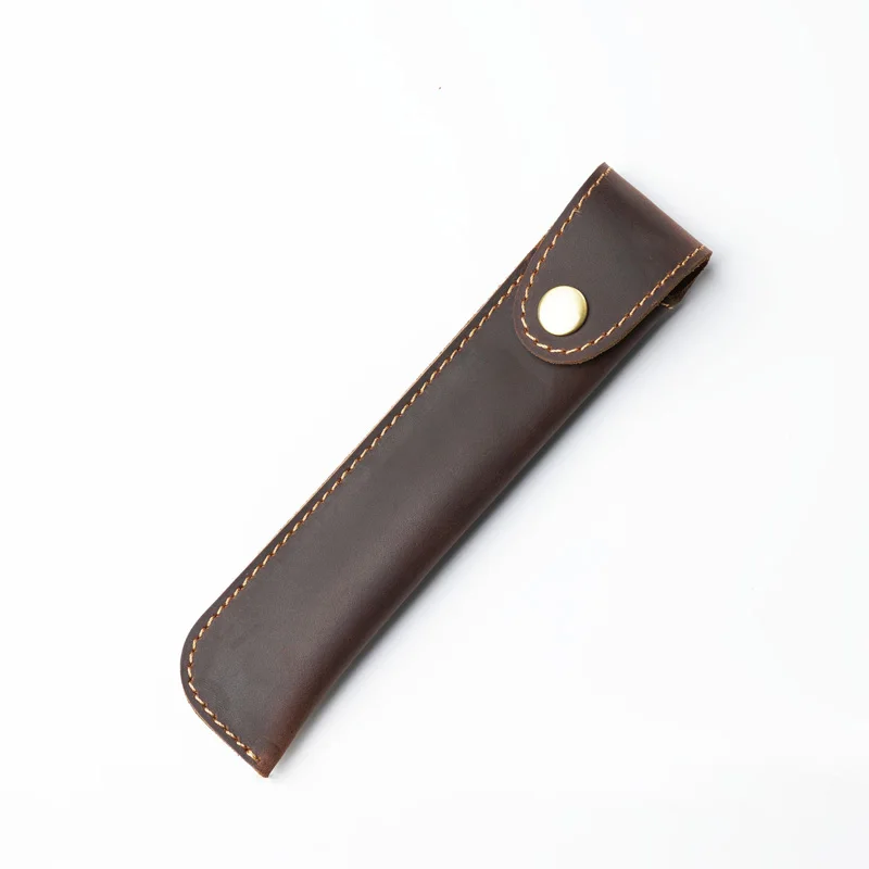 Personality Leather Retro Pencil Case 17*3.8 cm Cowhide Pen Holder for One Pen Joy Corner