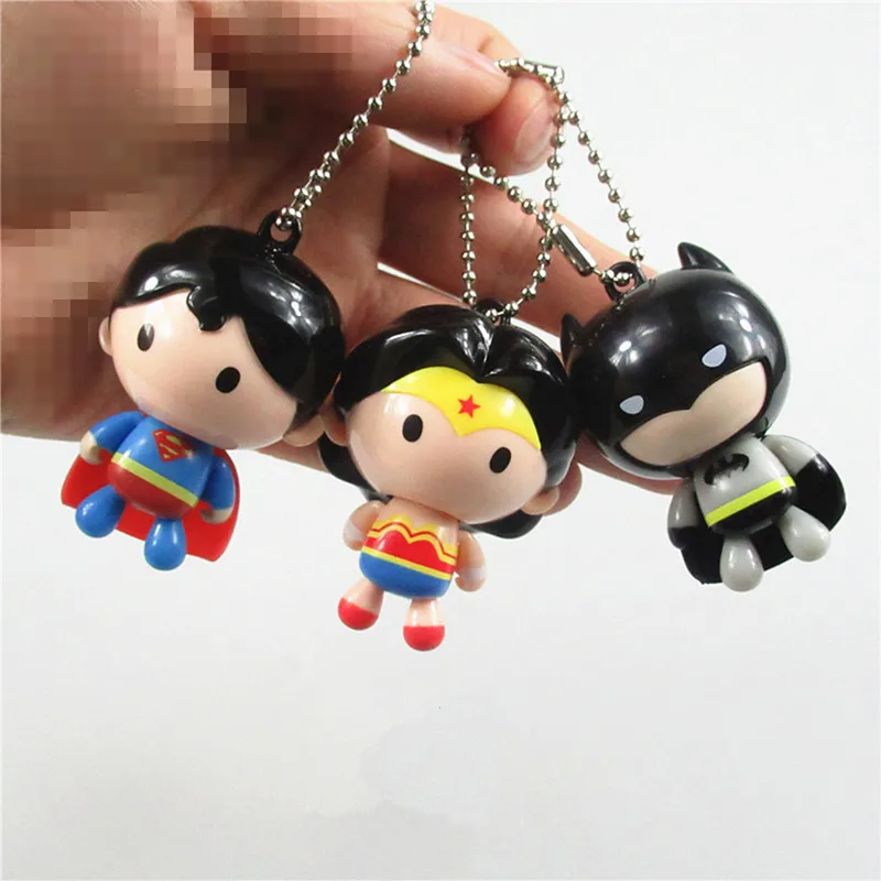 

1pc Avenger League DC superhero superman Wonder Woman Batman O version Human Doll Children's Toys Small pendant Christmas gift