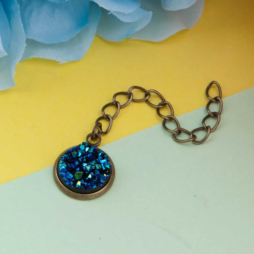 DoreenBeads медь и смола Drusy удлинитель цепи для ювелирных изделий ожерелье Античный