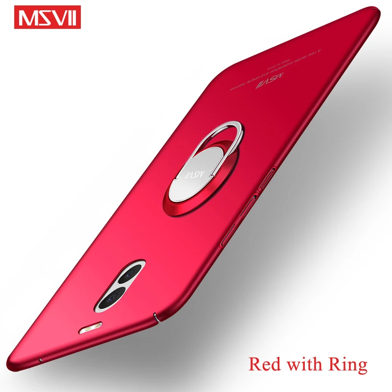 Для Meizu M6 M5 M3 Note чехол MSVII кольцо на палец Матовый Жесткий чехол для Meizu M5 M3s Mini держатель задняя крышка для Meizu M6 чехол - Цвет: Red with ring