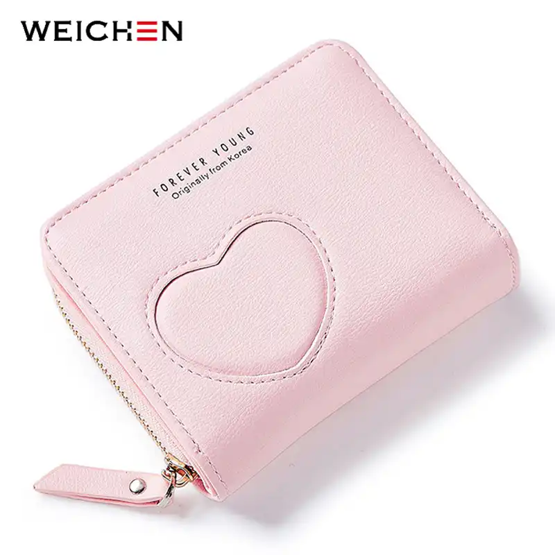Cute Coin Purse Zip Pouch hearts stars pink