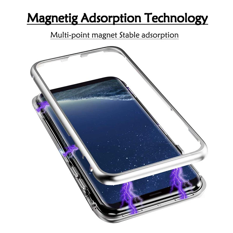 Suntaiho for Samsung S9 plus Magnetic Adsorption Flip Case for Galaxy S8 Note9 8 S7 S7 Edge Tempered Glass Back Cover Metal case Suntaiho for Samsung S9 plus Magnetic Adsorption Flip Case for Galaxy S8 Note9 8 S7 S7 Edge Tempered Glass Back Cover Metal case