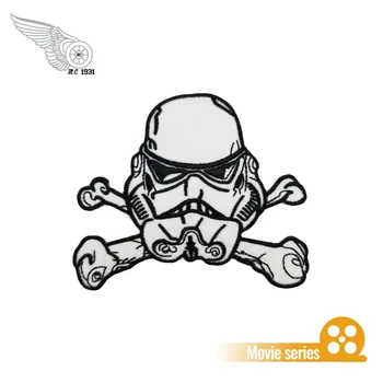 

Star War patch embroidery iron on movies Storm skull bones chest size patches for clothing