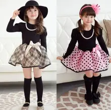 Christmas Baby Girls Princess Polka Dot Plaid Party Wedding Full Fancy Dress 2 7