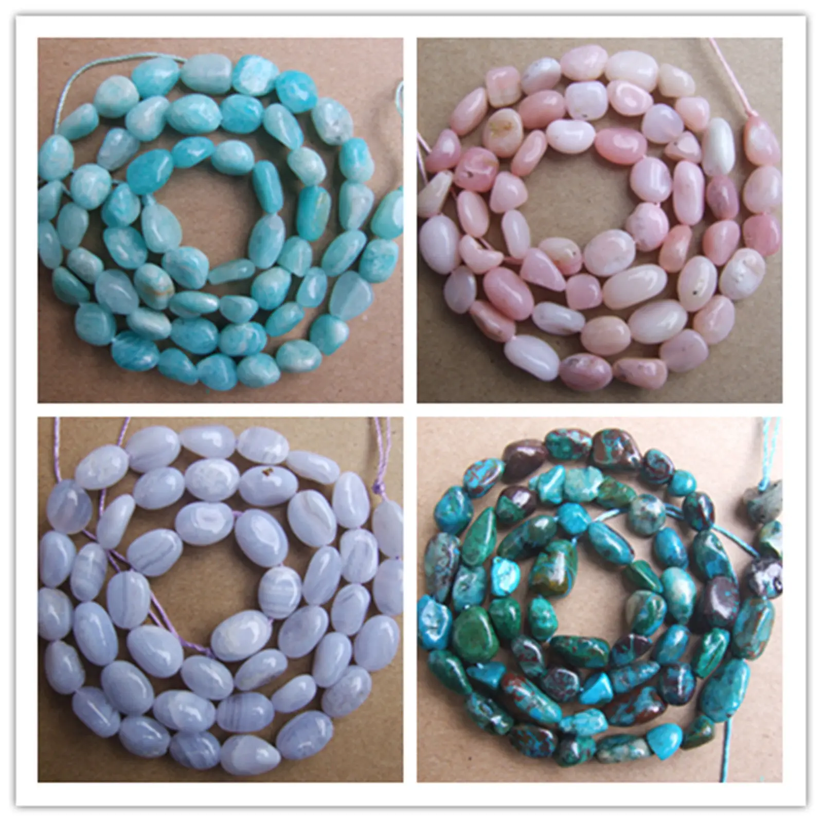 6x7mm-8x10mm натуральные камни Freeform Loose Beads 15 5&quot | Украшения и аксессуары