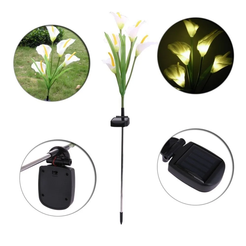 5 светодиодный светильник на солнечной батарее, уличный водонепроницаемый светильник на солнечной батарее для садовых дорожек, ландшафтный декоративный садовый цветочный светильник