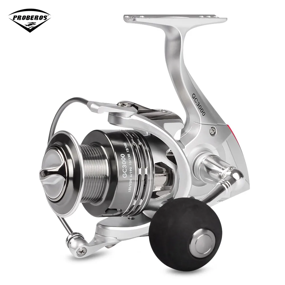 

PRO BEROS GC3000-6000 Series 6.3:1 6+1BB Spinning Fishing Reel Lightweight Seamless Metal Interchangeable Collapsible Handle