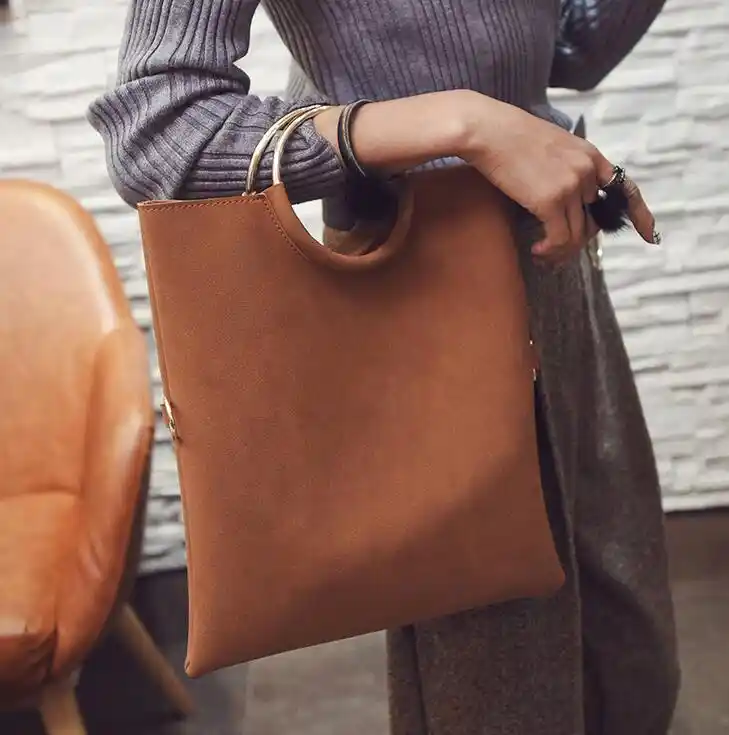 2 шт. женские сумки из ПУ кожи с металлическим кольцом|leather women bag|fashion bagswomen bag |