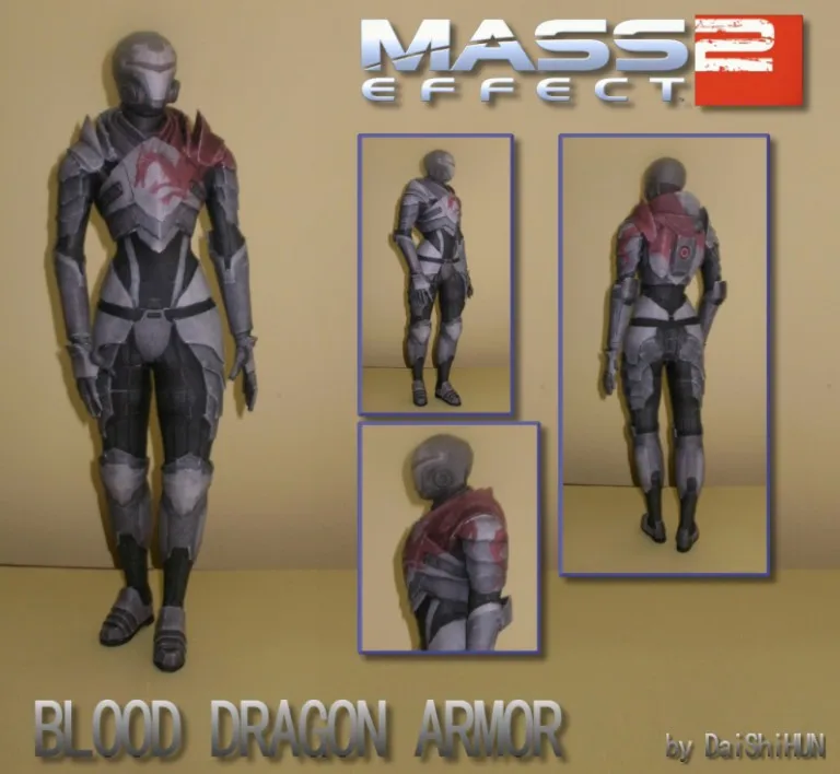 3D бумажная модель с эффектом масс 2 дракона крови Armo | Игрушки и хобби