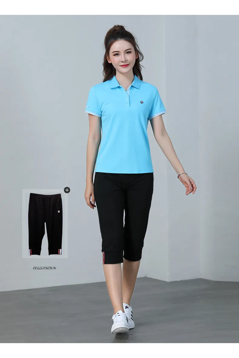 Новая женская летняя хлопковая рубашка поло, модная повседневная спортивная одежда с коротким рукавом, свободные тонкие топы, рубашки поло для женщин