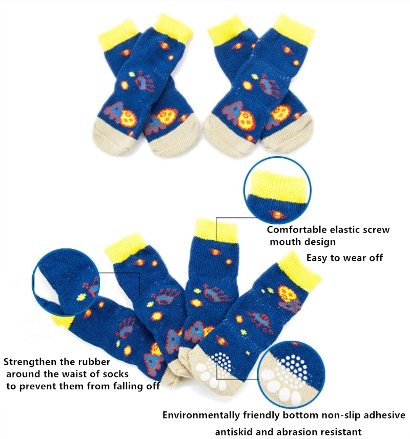 Зимняя одежда для собак носки три удлиненные уютные хлопковые носки Перро предотвращают просвечивание эластичные носки кошки Носки с рисунком «котята» защитные ноги