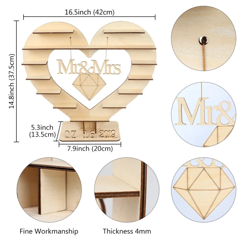 OurWarm Mr And Mrs шоколадный дисплей сердце подставка из дерева свадебные украшения стола центральный Rocher стенд день рождения товары для вечеринок