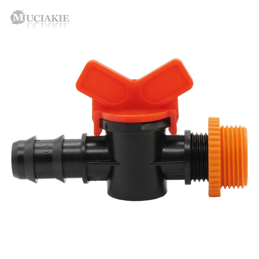

MUCIAKIE 1PC 1/2'' 3/4'' Male Garden Water Connecter to DN20 Barb Adapter Open Land Irrigation Coupling Joint Tubing Fittings