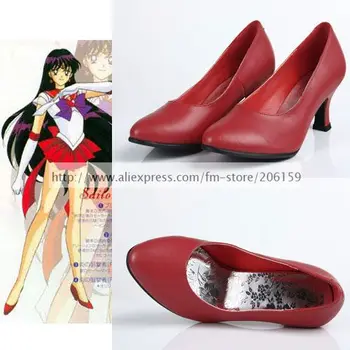 

Sailor Moon Sailor Mars Hino Rei Cosplay Shoes Red Shoes Lady