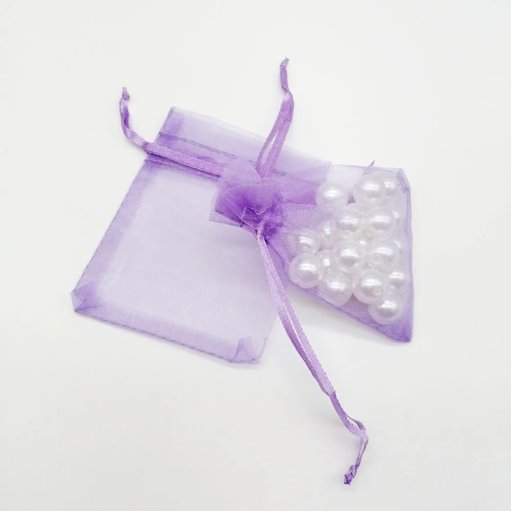 500 шт органзы-мешок светло-фиолетовые подарочные мешочки из органзы для стенд для ювелирных украшений Рождество Свадебные ювелирные