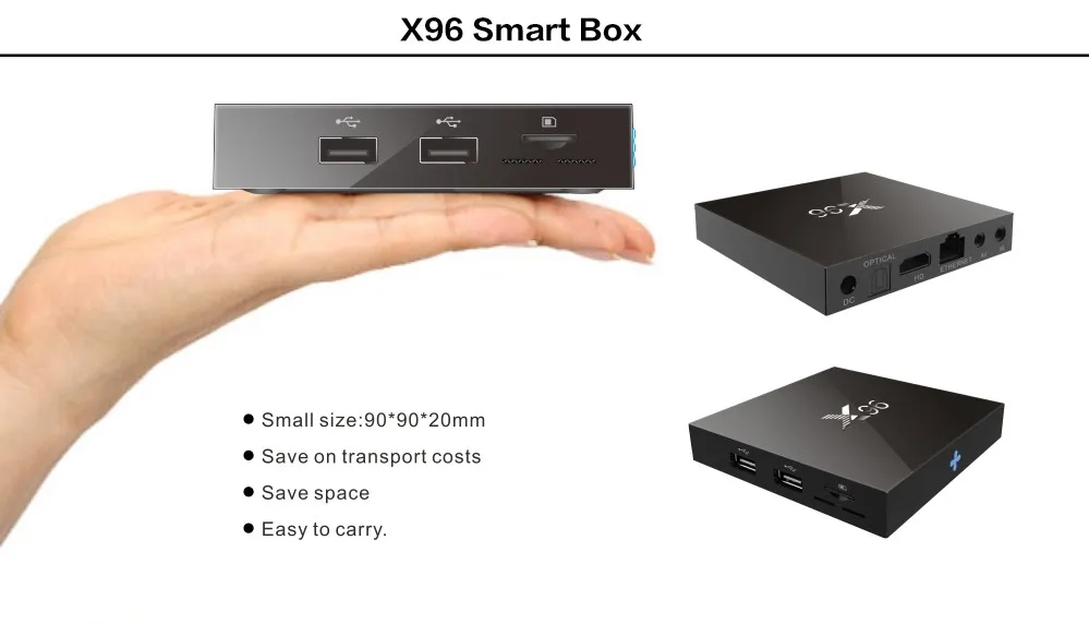 X96 Android tv Box Amlogic S905X четырехъядерный 1G/8G или 2G/16G Android 6,0 Smart tv Box H.265 4K* 2K 2,4G Wifi HDMI 2,0 медиаплеер