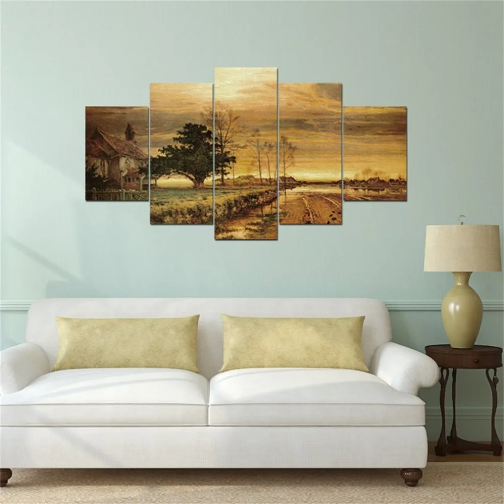 Canvas Wall Art Pictures Living Room 5 Pieces/SET Landscape Scenery Paintings Home Decor HD Printed Pictures for Home