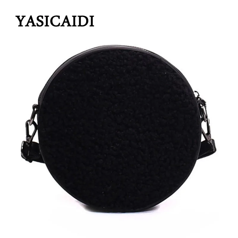 

YASICAIDI High Quality PU Leather Women Messenger Bags Mini Round Shoulder Bag Patchwork Crossbody Tote Bags For Women Sac Main