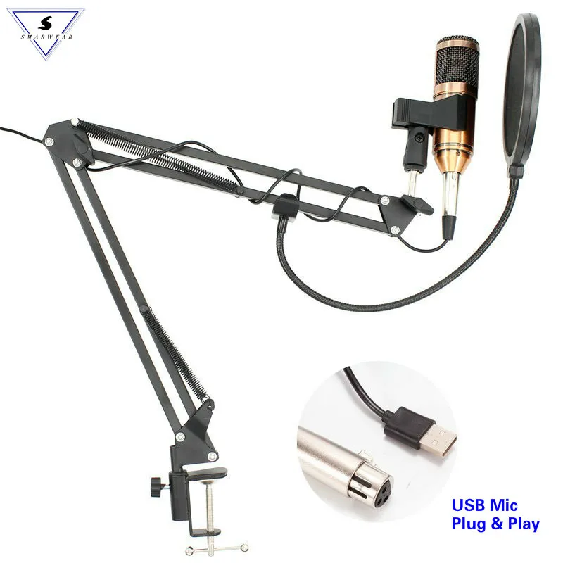 

BM800 Mikrofon USB Condenser Sound Recording BM 800 Mic With Shock Mount For Radio Braodcasting Singing Recording KTV Karaoke