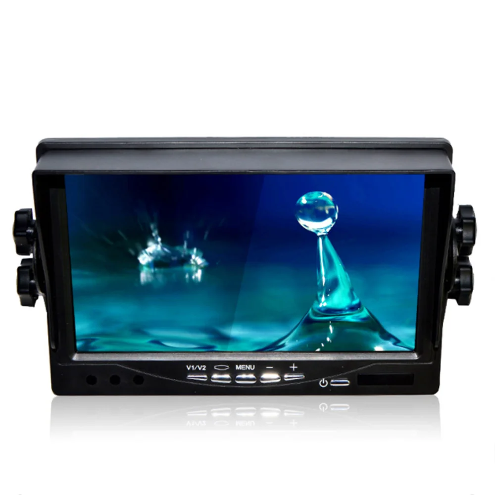 

7" TFT LCD Monitor DVD U-shaped Bracket Desktop LCD Monitor Screen HD Sunshade Cover With 12-35V System For Truck BUS