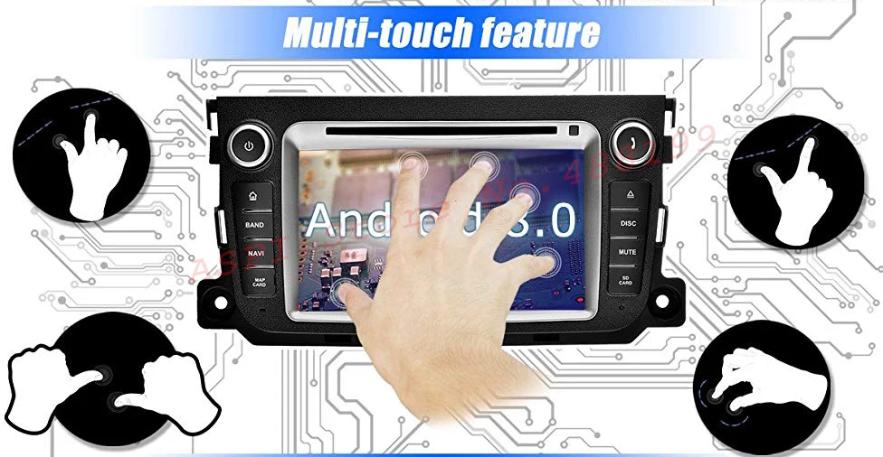 Best Android 9.0 Car DVD Player For Mercedes Benz Smart 2012 2013 2014 2015 2 Din Car Radio Multimedia GPS Navi Stereo WIFI 2