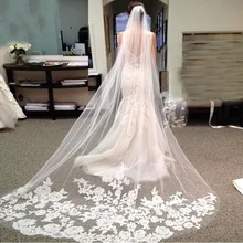 Новые Свадебные вуали аксессуары Mariage Velo De Novia кружевные крайний слой женские свадебные Фата невесты длинные вуали с гребешком